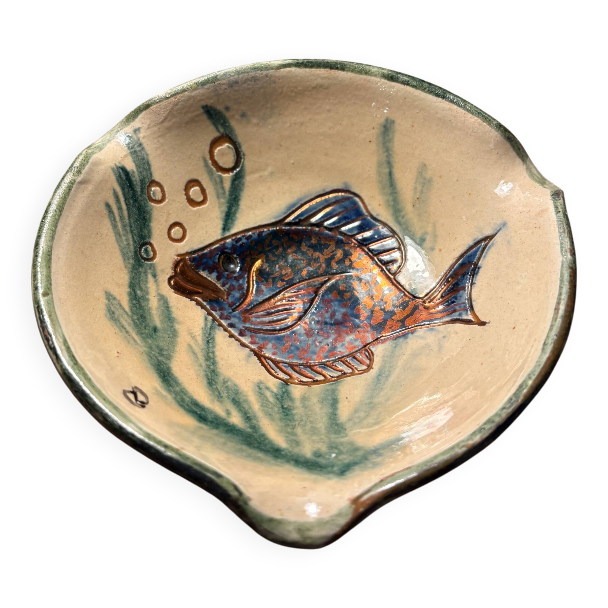 Ceramic bowl signed Diaz Costa – fish design – Spain
