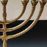 Jewish Menorah/Candlestick with 7 arms. Engraved Jerusalem, signed Wainberg Dim 16x16