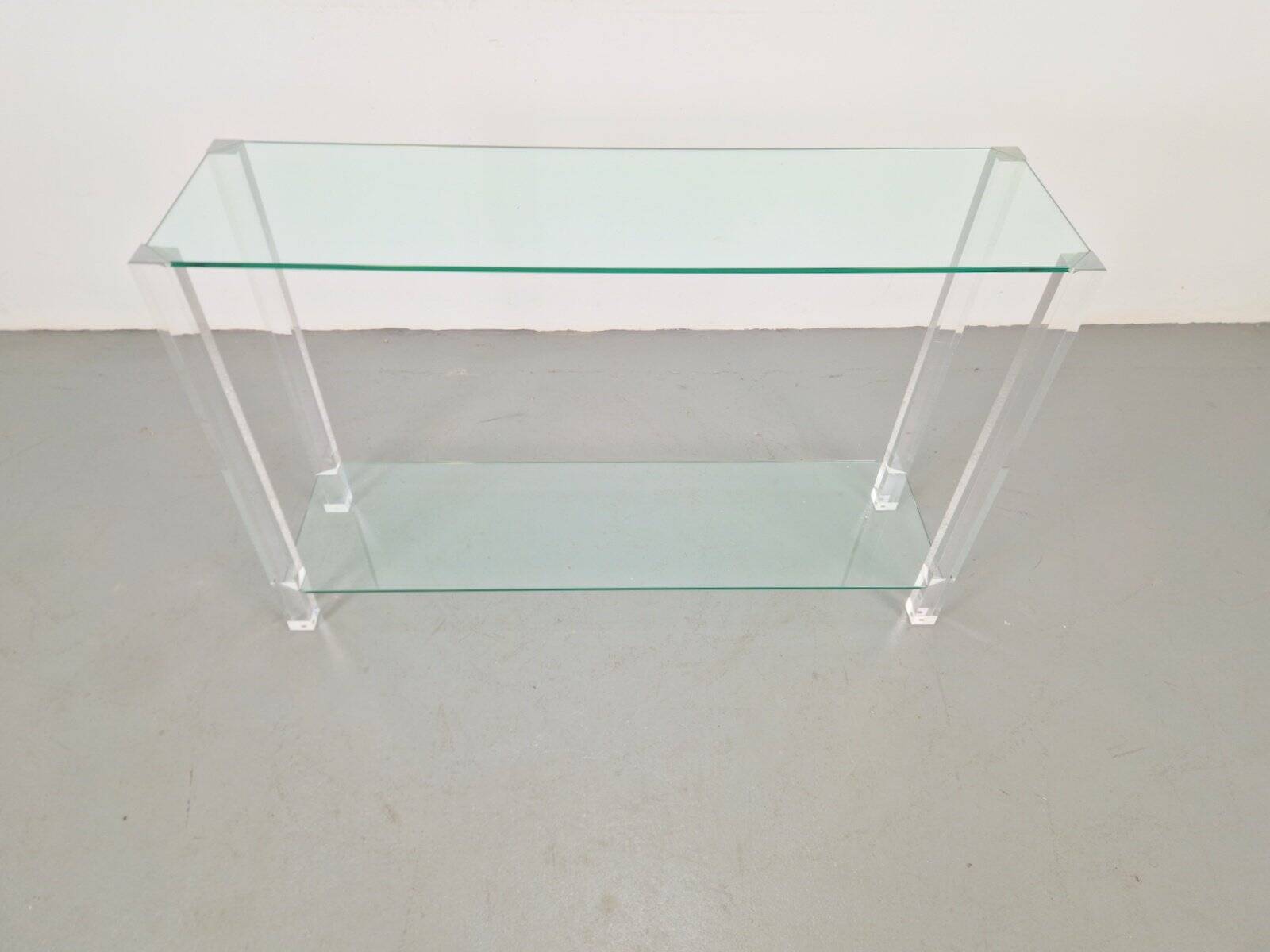 Table console en verre et acrylique The Hague de Bor Design, années 1990.