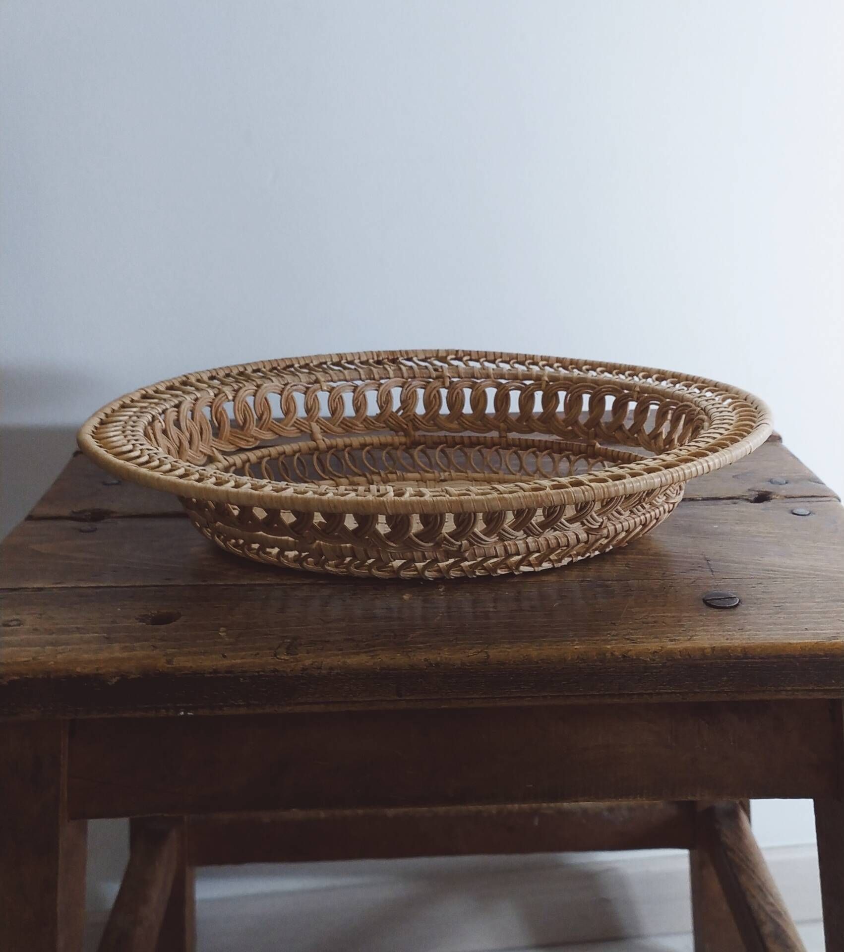 Corbeille en osier tressé • Vintage