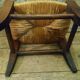 Child's straw chair and oak stool