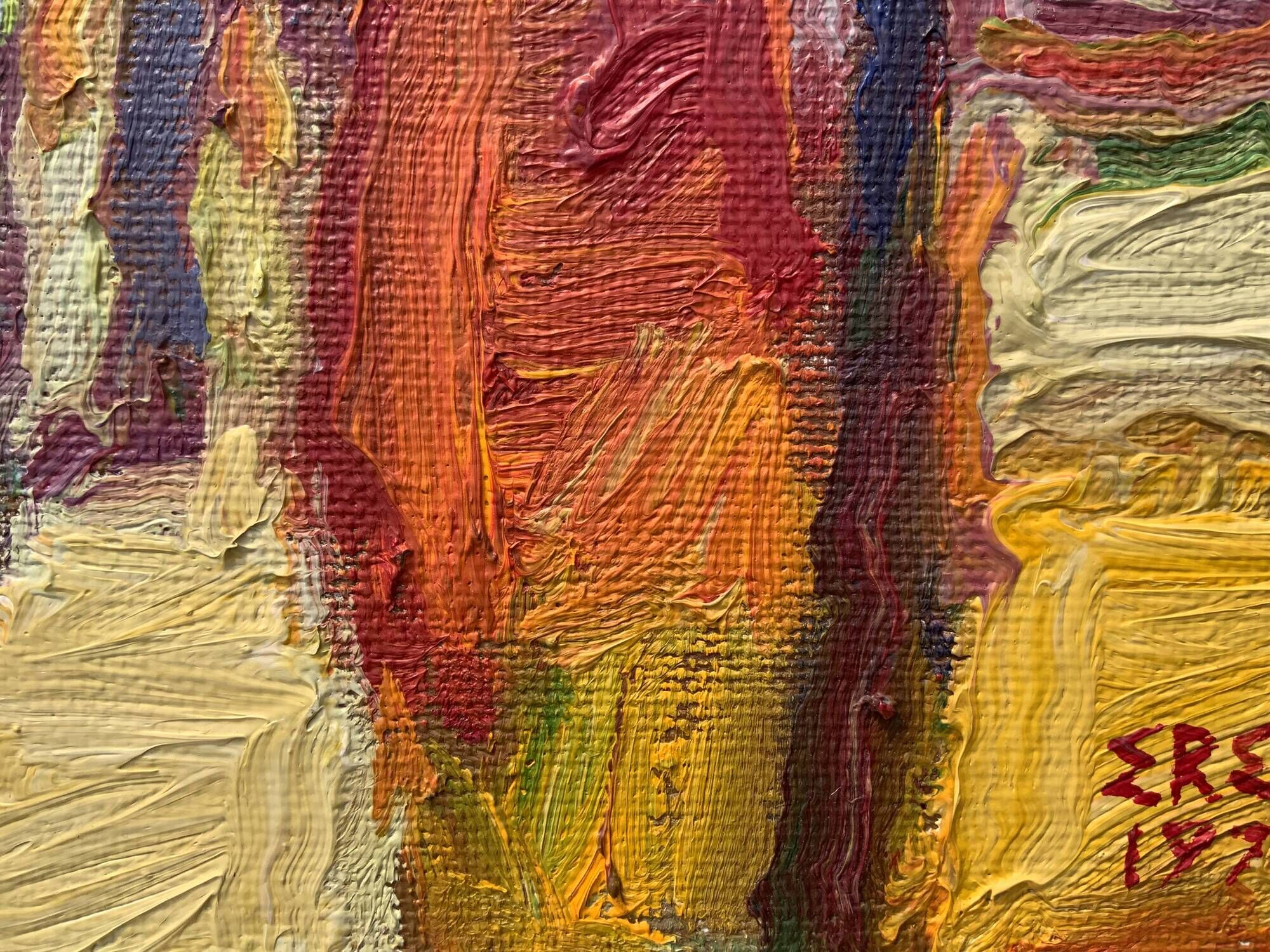 A.Eres Vintage Original Oil on canvas Painting, Expessionist, Signed 1976