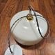 Vintage white striped glass checkered suspension globe
