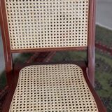 Folding chair in wood and cane