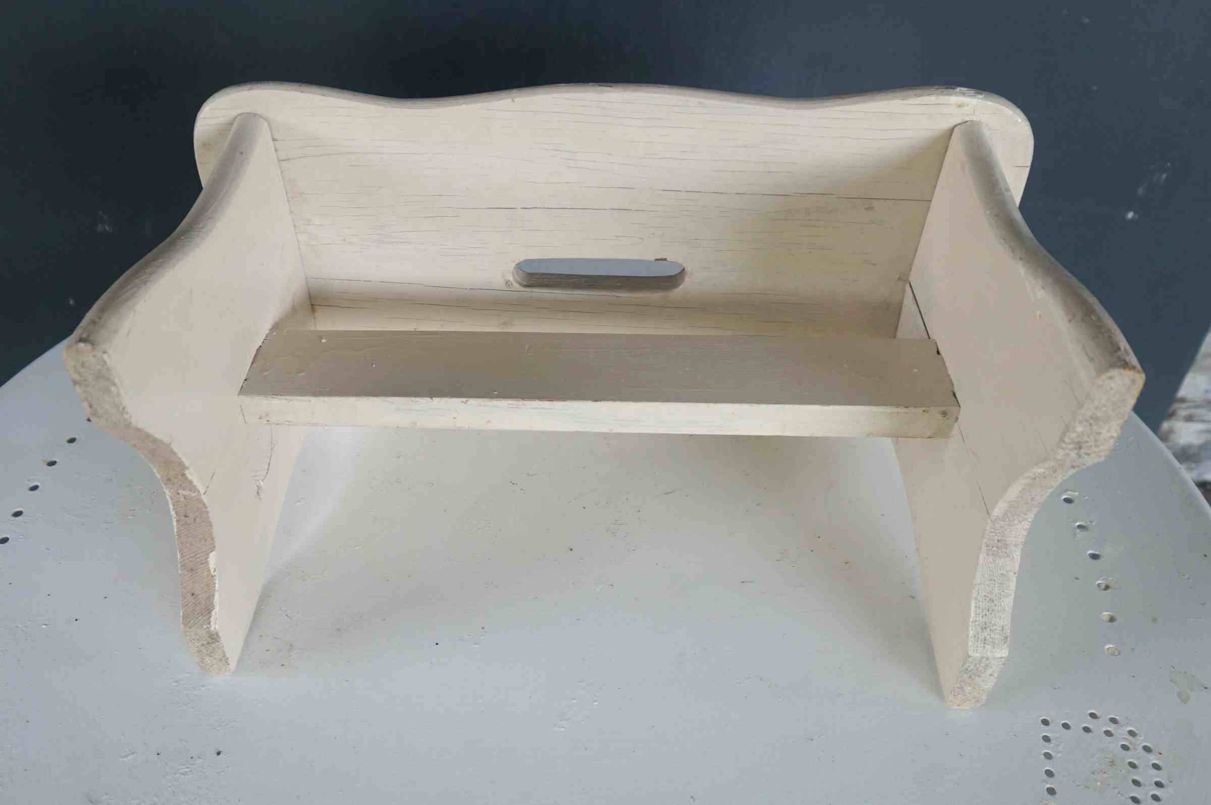Vintage repainted farmhouse stool or footrest