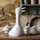 Vintage porcelain carafe from Limoges, white, model after Sandoz.