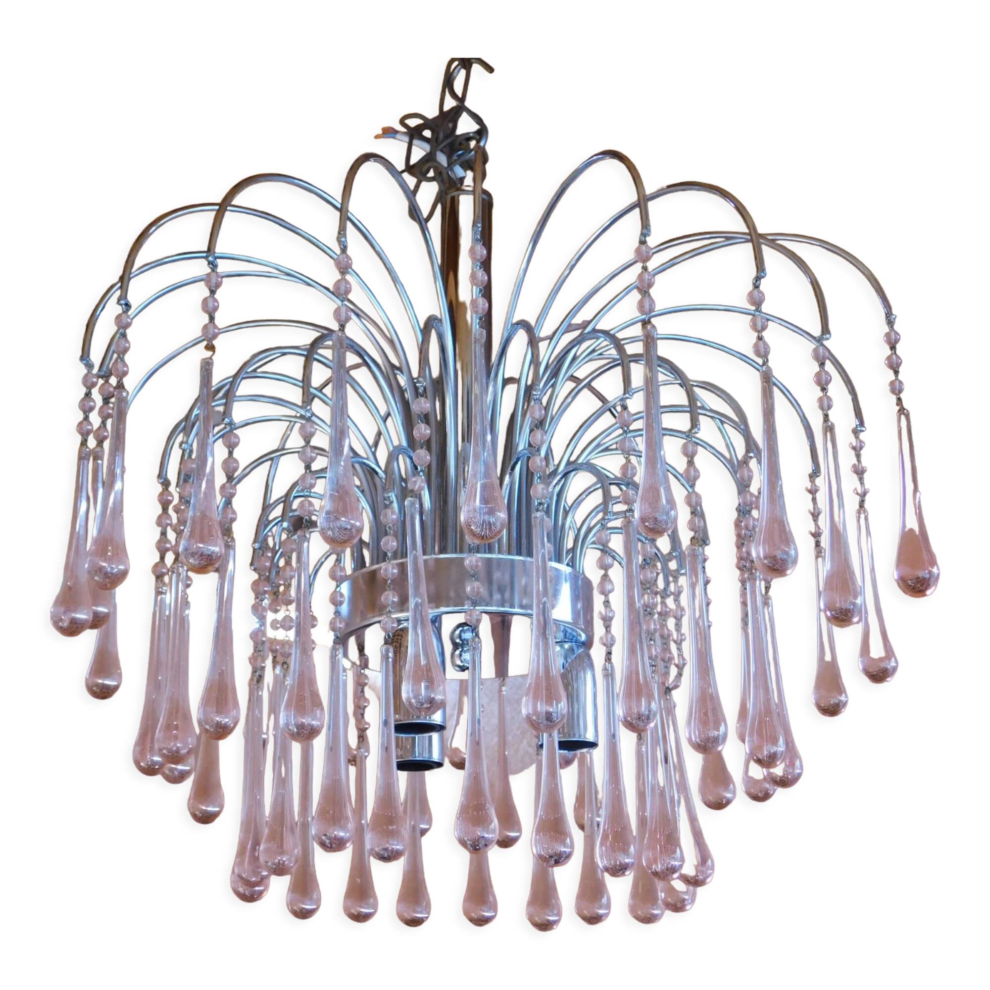 Chandelier Murano Venini tassels drops