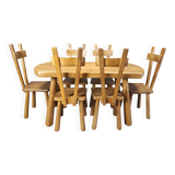 Ensemble de salle à manger brutaliste, années 1960