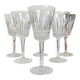 5 cut crystal red wine glasses from France