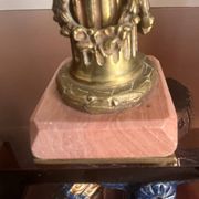 pair of antique bronze candlesticks
