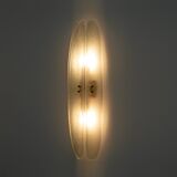 Pair of Fontana Arte Style Mid-century Modern Aqua Green Murano Glass Sconces