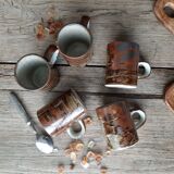 5 glazed stoneware espresso cups