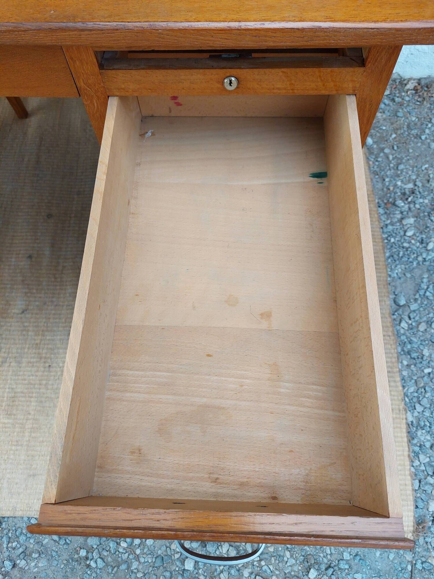 solid wood desk, 1970s