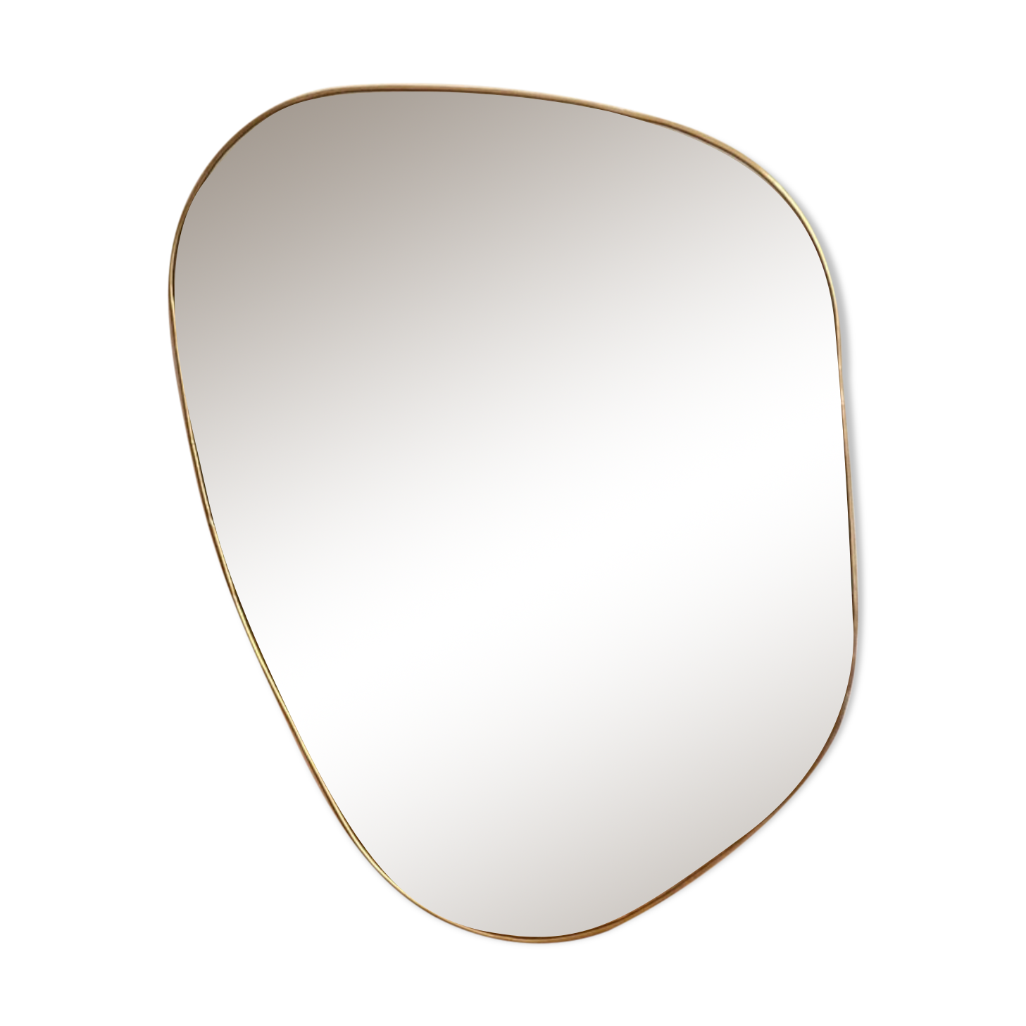 IRREGULAR TRAPEZE MIRROR ORGANIC GOLDEN BRASS MINIMALIST