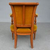 Paire de fauteuils style Directoire en merisier velours