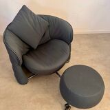 Armchair with pouf model girotonda italian design francesco binfaré year 80