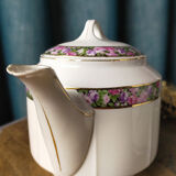 Duo teapot milk jug - floral headband and gilded edging KPM porcelain