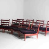 XL set of 8 mid-century lounge chairs, Belgium 1960s