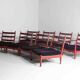 Ensemble XL de 8 chaises longues vintage, Belgique 1960