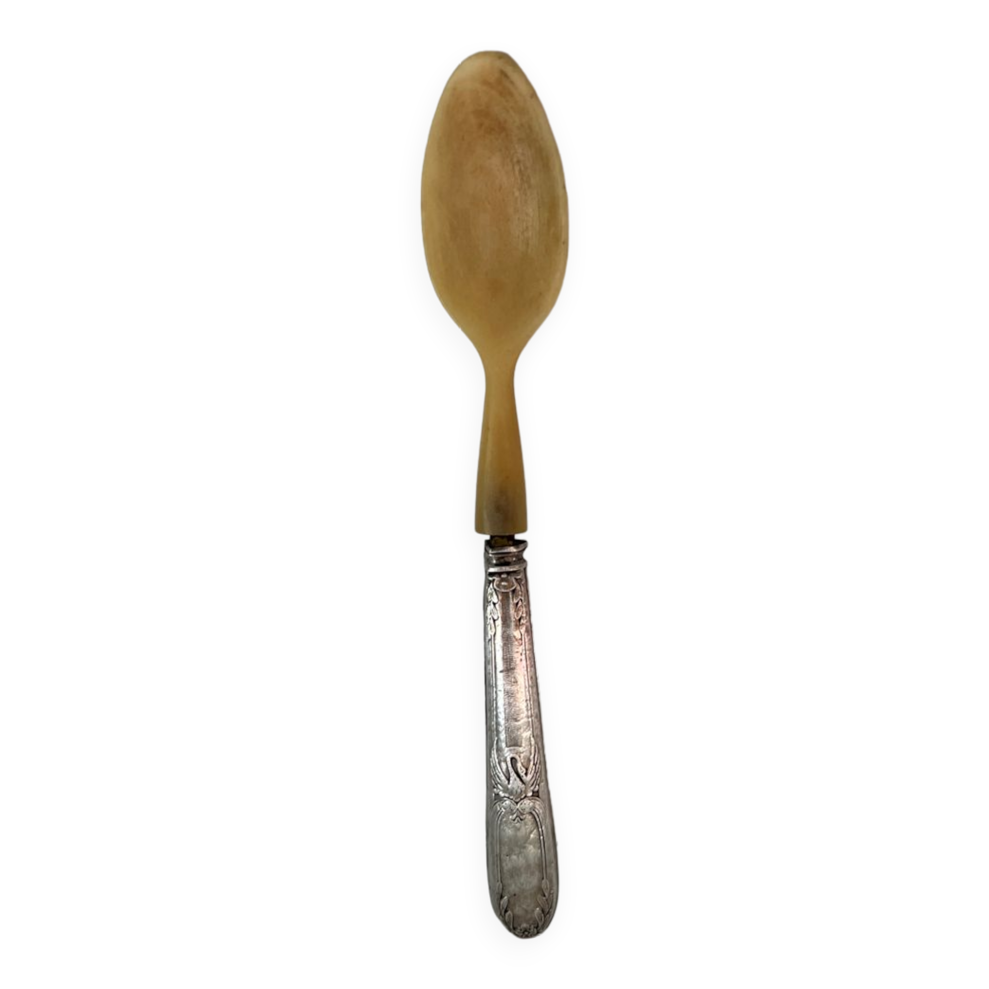 Cuillère ivoire manche argent
