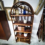Brown rattan shelf