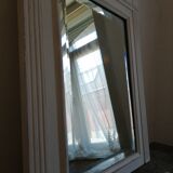 Beveled fireplace mirror