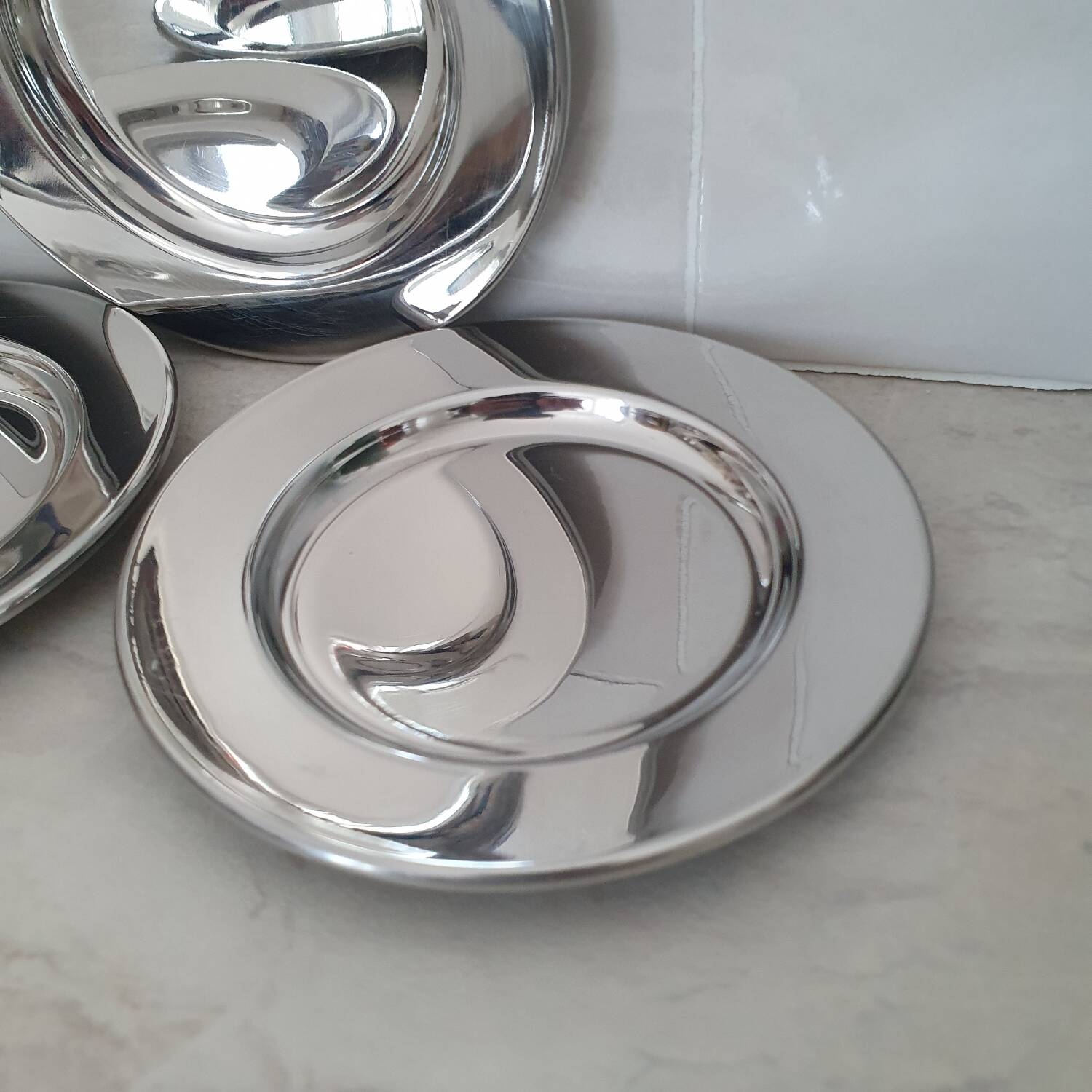Alessi Alfra / Small presentation plates in 18/8 stainless steel