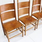 Vintage Kentucky dining chairs by Carlo Scarpa for Bernini, 1970s, Set of 6