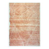 Tapis Tulu marocain contemporain noué à la main en rose doux, 100 % laine