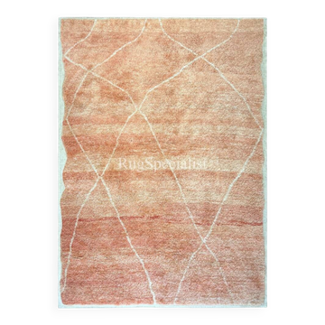 Contemporary Hand Knotted Moroccan Tulu Rug in Soft Rose Pink, 100% Wool