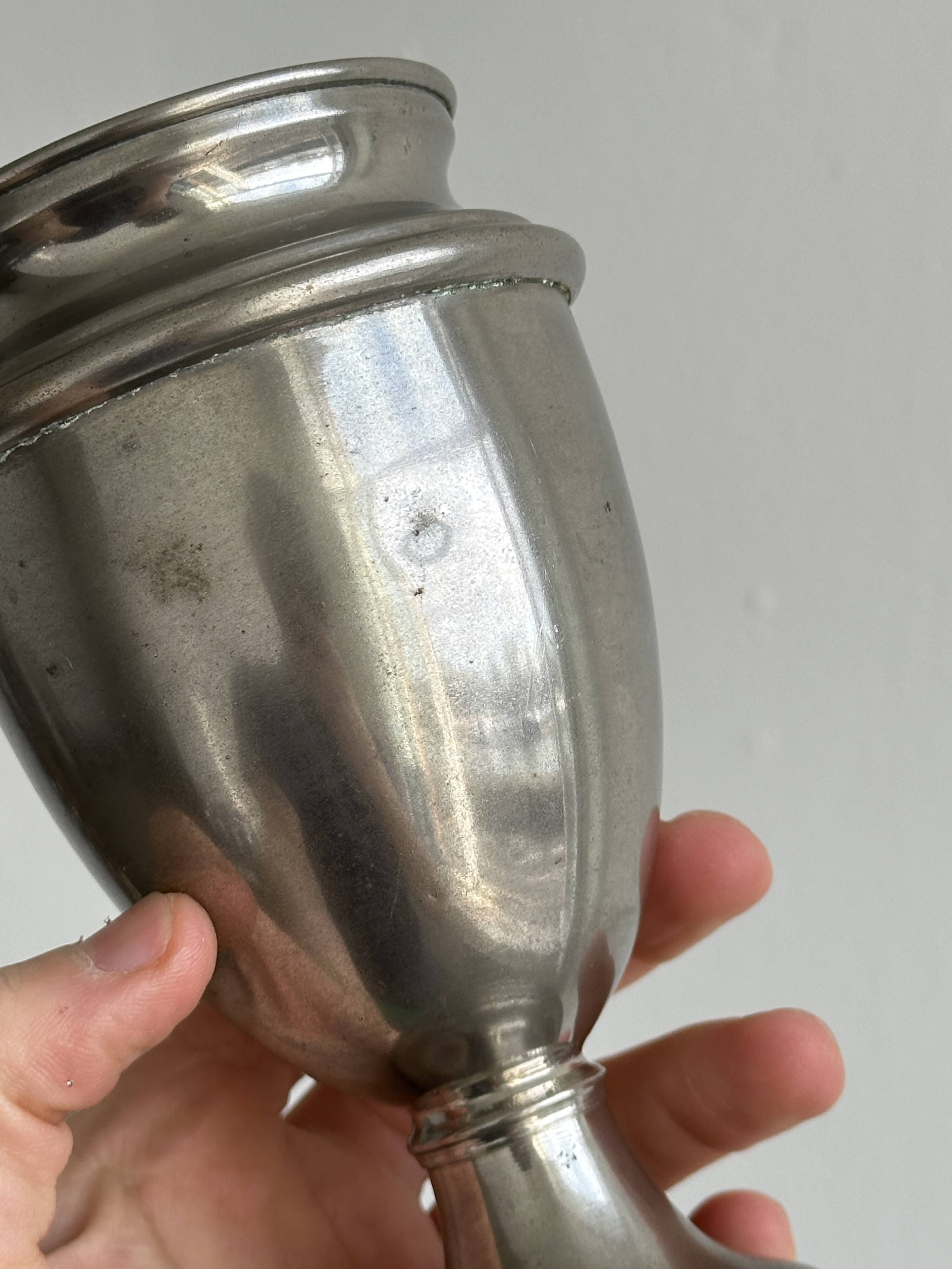 Vintage patinated tin vase