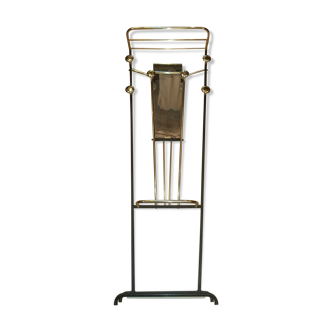 Vestiaire porte manteaux en fer noir et doré vers 1950