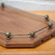 Plateau bois vintage, centre de table, plateau de service
