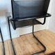 Pair of Cantilever armchairs in leather and black tubular - 1970s