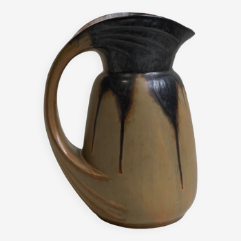 Art Nouveau pitcher in flamed stoneware from Denbac model 234