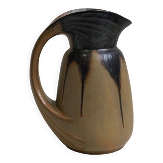 Art Nouveau pitcher in flamed stoneware from Denbac model 234