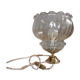 Table lamp with gold metal base, vintage amber globe