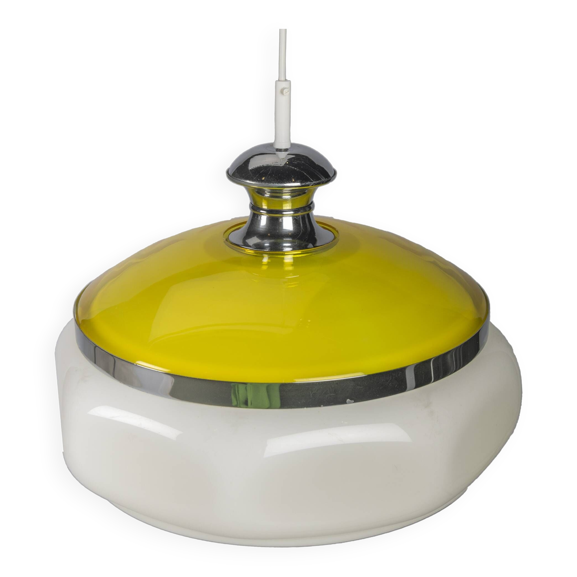 White and Yellow Space Age Pendant Lamp