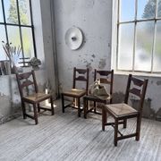 Set 4 chaises rustiques chêne De puydt, Belgique 1970