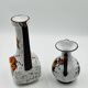 Pair of vintage hand-painted Italian floral vases