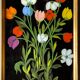 Old painting, still life with tulips, 20th century
