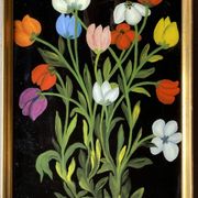 Tableau ancien , nature morte aux tulipes XX siècle