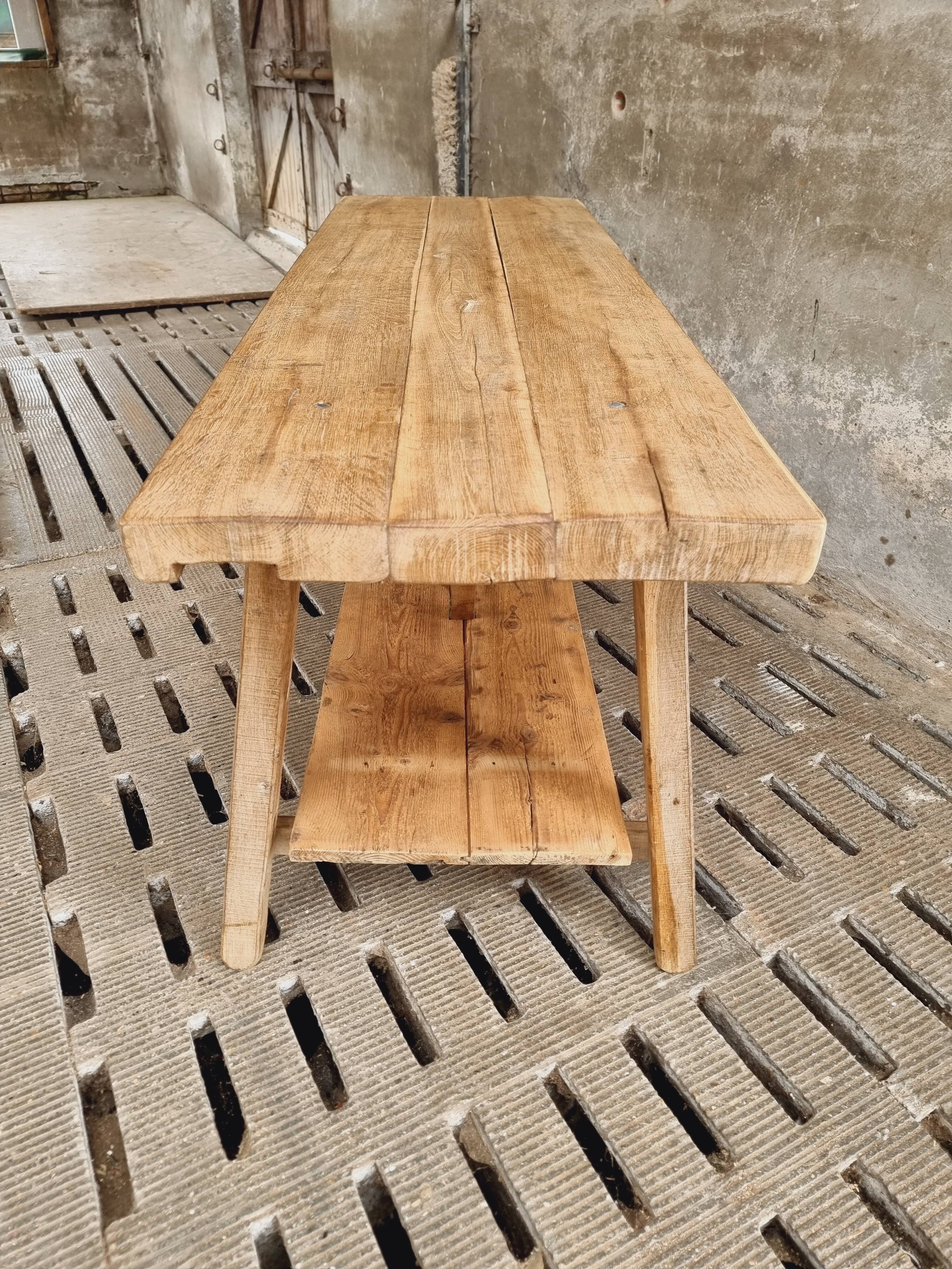 Old work table kitchen island bar table oak