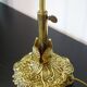 Lampe vintage à col de cygne en bronze doré et soie