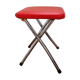 Tabouret vintage 60 repliable Branbantia chrome et skaï rouge