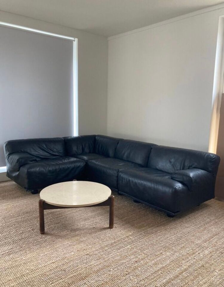 Canapé Modulaire Flandra en Cuir par Vico Magistretti pour Cassina, Italie, années 1970