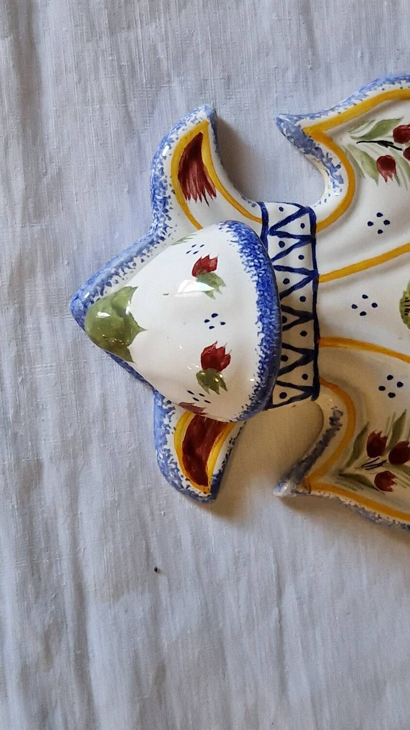 Quimper faience holy water font