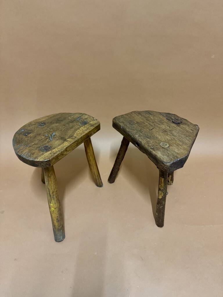 antique art brut stool