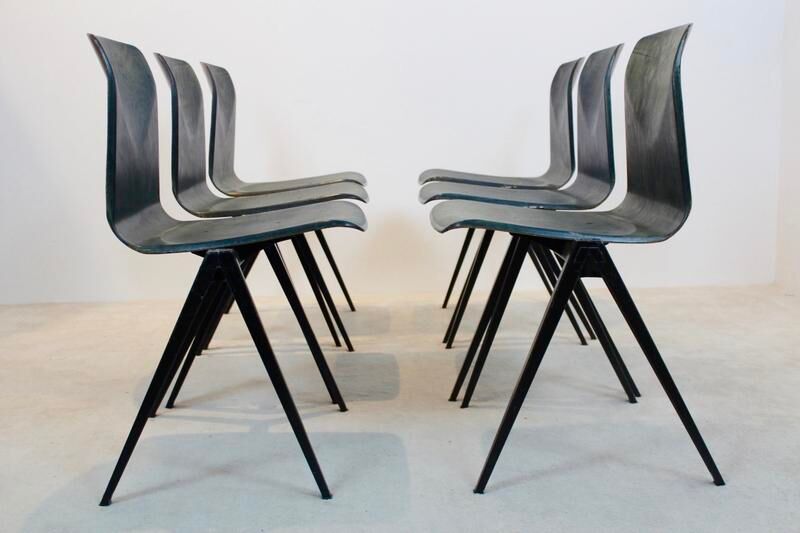 Stackable two-tone industrial dining chair Pagholz Galvanitas S22