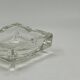 Vintage rectangular glass ashtray, design with two cigarette rests.